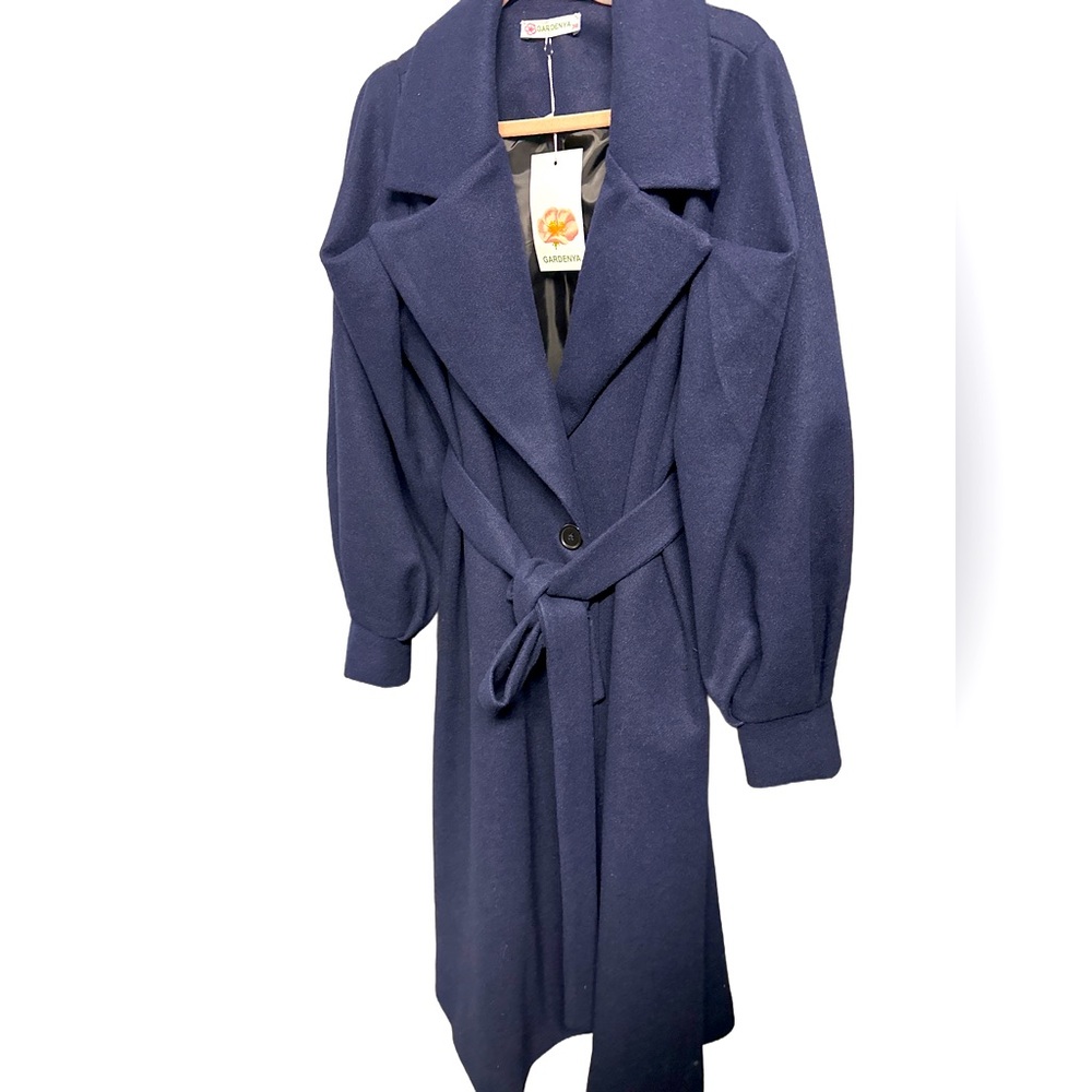 Elegant Navy Blue Trench Coat